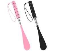 Molain 2PCS Retractable Long Handle Shoe Horn, Foldable Stainless Steel Shoe Puller Adjustable Shoe Aids for Seniors Pregnant Women Men Women Extended Travel Shoe Helper