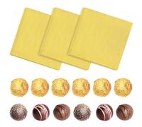 Molain 300pcs Foil Colored Candy Wrappers, 3x3 inches Foil Candy Wrappers Square Chocolate Aluminium Foil Paper, for DIY Candies and Chocolate Decoration(Gold)