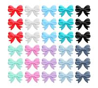 Molain 30PCS 3D Bow Silicone Beads, Multicolored Bowknot Silicone Bow Focal Bead Charms for DIY Keychain Crafts Jewelry Making Supplies