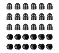 Molain 30Pcs Bolt Nut Protective Cap, Hexagonal Screw Cap Decorative Cover Black Dome Plastic Bolt Caps M6/M8 Fitting Caps for Protecting Hexagon Screws Bolts Hardware Accessories(M6X10mm)