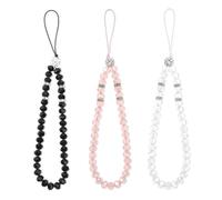 Molain 3pcs Crystal Cell Lanyard, Universal Bling Phone Charms Chain Beads Accessories for Women Girls, artificial crystal, artificial crystal