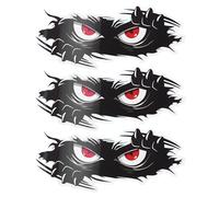 Molain 3Pcs Halloween Monster Angry Eyes Car Decals,10 x 4 inches Black Vinyl Bumper Stickers and Decals, Halloween Funny Monster Stickers for Cars, Trucks, Dents & Sports Cars