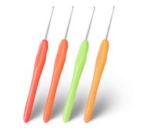 Molain 4 Pcs Crochet Hooks,1 mm 1.25 mm 1.5 mm 1.75 mm Crochet Hook Set Small Size Crochet Hook Ergonomic Handle Crochets Hook Needles Lace Crochet Hooks for Knitting Scarf Gloves Bags Hats Socks