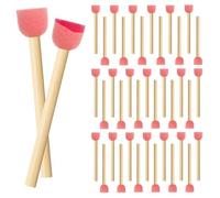 Molain 40 Pcs Foam Stencil Stippling Brush, Round Sponge Brushes for Painting Foam Paint Brush Set Paint Sponges for Acrylic Paint for Kids Graffiti Watercolours Arts and Crafts Supplies (Pink)