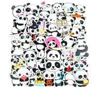 Molain 50 PCS Panda Stickers, Waterproof Vinyl Panda Scrapbook Sticker Decal Panda Party Decorations Cute Cartoon Stickers for Water Bottle, Laptop, Scrapbooking, Skateboard, Car, Luggage, Helmet