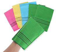Molain 5Pcs Asian Exfoliating Washcloth Italy Towel Korean Exfoliating Mitt Dual-Sided Exfoliating Glove For Removing Dead Skin Callus Scrubbing Shower Spa Scrub Mitt Bath Accessories