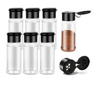 Molain 6 Pcs Plastic Spice Jars with Shaker Lids, 3 oz Seasoning Containers, Round Empty Spice Bottles Storage Clear Seasoning Bottles Storage Spice, Peppers, Salt for Spice Rack, Drawer, Cabinet