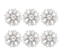 Molain 6Pcs Decorative Rhinestone Button Covers, Detachable Snap Button Covers for Women Blouses Silver Crystal Decoration Cuff Accessories for Women Men Dress Suit Cuff Tux Shirt Accessories