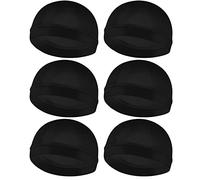 Molain 6Pcs Wave Cap for Men Silky Durags Elastic Band Wave Caps for 360 540 720 Waves Soft Breathable Satin Durag Unisex Adults Kids Skullies Beanies Hats Shower Cap