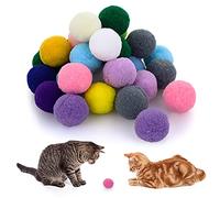 Molain Cat Pom Pom Balls, 30 Pcs Soft Cat Toys, 1 Inch/2.5 cm, Assorted Colors, Plush, Indoor, Adult Cats
