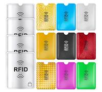 Molain Colorful RFID Card Holder, 9 Pieces RFID Blocking Sleeves Credit Card Sleeves Set RFID Identity Card Protector with 4 Passport Protectors for Women Men