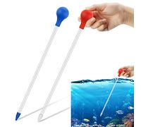 Molain Coral Feeder, 2 Pcs Acrylic Marine Fish Reef Feeding Tube, 13.7 Inch Coral Food Tool for Reef/Anemones/Brine Shrimp Most Aquarium Organisms (Blue+Red)