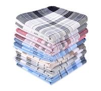 Molain Cotton Men's Handkerchiefs, 12 PCS Soft Gents Hankies Set, Mens Premium Handkerchiefs Assorted Pocket Square Hankies for Men and Women, Classic Hankie for Weddings (Multicolor)
