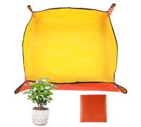 Molain Gardening Mat for Indoor Plant, Plant Repotting Mat Foldable Waterproof Gardening Mat Potting Tray Succulent Potting Mat Portable Gardening Mat, Gifts for Plant Lovers (Yellow, 25.9" X 25.9")
