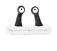 Molain Headbands for Women, Cute Palm and Snail Spa Headbands, Coral Fleece Skincare Headband, Elastic Makeup Headband, Fun Hair Band for Washing Face, Shower, Beauty, and Skincare(White&Black)