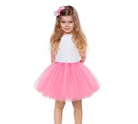 Molain Layered Tutu Tutus Skirt Dresses Dress Halloween Day Fancy Costume Stretchable Tie Dye Skorts for 4-8 Years Women Princess Ballet Dance (Pink)