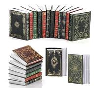 Molain Miniatures Dollhouse Books, Mini Books Dollhouse Accessories 1:12 Miniatures Books Dollhouse Decoration Accessories for Dollhouse Study Room Bedroom Library (12 Pcs A)