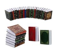Molain Miniatures Dollhouse Books, Mini Books Dollhouse Accessories 1:12 Miniatures Books Dollhouse Decoration Accessories for Study Room Bedroom Library (24 Pcs)