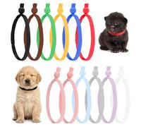 Molain Pack of 60 Puppy Collars for Throws, 12 Colours Newborn Puppy ID Collars, Throwing Collars, Kitten Collars, 4 Inch Adjustable Collars for Newborns Puppies Kittens Pets