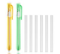 Molain Pen Style Erasers Set, 2PCS Retractable Mechanical Eraser Pens with 6 Pcs Replacement Refills, Click for School Office Painting Writing(Green, Orange), 13.4*1.6cm/5.27*0.62in, 543321_3-LYJ-1