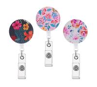 Molain Retractable Badge Reels, 3 Pcs Reel Clips Extendable Lanyard Belt Clip for ID Card Badge Holder for Office Teachers Nurse Student ID Card Key Badge Holder and Belt Clip Attachment