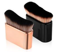 Molain Self-Tanning Brush, Large Kabuki Brush for the Body, Sunless Tanner, Make-Up, Face Make-Up for Foundation, Blush, Shadow, Bronzer (Rose Gold, Black)