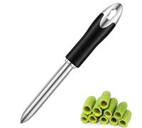 Molain Stainless Steel Jalapeno Pepper Corer, Zucchini Cucumber Remover Tool Vegetable Fruit Seed Corer with Serrated Edge