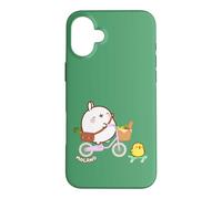 Molang Piu Piu Riding Bicycle & Skateboard Anime Case for iPhone 16 Plus