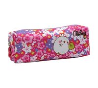 Molang Rectangle Pencil Case with Zipper, Flower Design, Multicolor, Official Product (CyP Brands), pink, M, Pouch