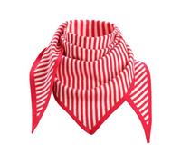 Molans Knitted Stripe Triangle Scarf - Women's Warm Knit Shawl, Fashionable Blanket Scarf for Spring Fall Winter, Red, One Size