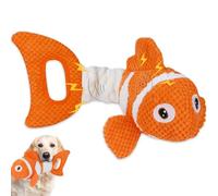 Molantaule Premium Plush Squeaky Dog Toys - Featuring a Durable Clownfish Design, This Stuffed Toy is Perfect for Engaging in Indoor tug of war Play with Small, Medium, and Large Dogs.