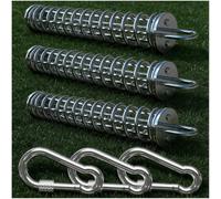 MOLANZ Dog Tie Out Spring Shock Absorber for Stake, Heavy Duty 400lb 304 Stainless Steel with Carabiners for Large Dogs, Spring Pole, Cable Lead, Yard Camping Boat Ties-Fits Multiple Dogs (3 Springs)