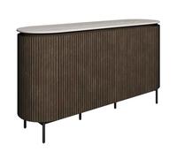 molaro ceramic top sideboard with 3 doors in travertine marble effect and walnut
