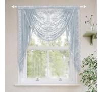 Molaxhome Grey Lace Window Valance Curtains Swag Victorian Gothic Style