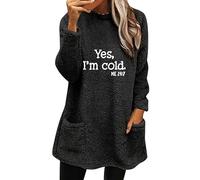 MOLayys Saved for Later Items List in My Cart Recently,Fitted Jacket with Hood Womens Winter Coat Loose Wool Jacket Long Sleeved Jumper With Pockets Plain (2-Black, XXXL), 2-black, 3X-Large