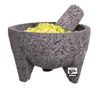 Molcajete 6 in Mexican, Handmade with Natural Volcanic Stone, Artisanal Kitchen Utensil for Grinding with Pores for Crushing, Specially Designed for Grinding Spices, Sauces, and Guacamole