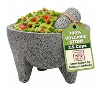 Molcajete 6 in Mexican, Handmade with Natural Volcanic Stone, Artisanal Kitchen Utensil for Grinding with Pores for Crushing, Specially Designed for Grinding Spices, Sauces, and Guacamole