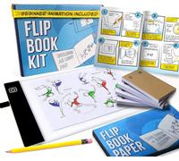Molcey Flip Book Kit with LED Light Pad. Includes Flipbook Kit Starter Animation, 240 Sheets Blank Animation Paper and Instructions for Making Flip Books, LED Light Pad. for Kids 9-12 6-8