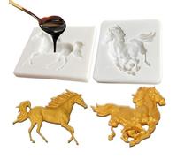 Mold for Epoxy Resin in Horses Shape | 2 Pieces Silicone Resin Molds,Baking Mold for Cake,For Dessert Lovers Cake Embellishment Party Planners Cooking Beginners Kitchen Holidays School Pastry Chef
