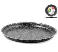 Home Stone 36 cm Non-Stick Round Pizza Dish, Stone, Charcoal