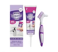 Mold Remover Gel with Precision Brush - 90g/3.17 oz Powerful Stain Removal Cleaning Paste for Tile Grout, Bathroom Sink, Shower Tub & Window Seals， Professional Household Cleaner for Kitchen & Home