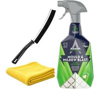 Mold Remover Spray Bundle With Crevice Cleaning Brush And Kirkland Microfibre Cloth - Astonish Mould And Mildew Remover, Wall Mold Remover Spray, Anti Mould, Bathroom Black Mould Remover