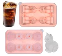 Mold | Silicone 3D Cat Shape Reusable Mold | Cartoon Kitchenware | For Whisky, Cocktails, Fruit Juice, Bourbon, Kitchen, Parties, Drinking, Eating, Camping, Travel