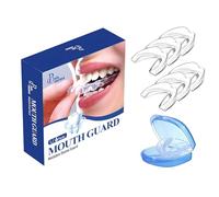 Moldable Dental Guard，Mouth Guard for Grinding Teeth at Night，Teeth whitening Tray，Moldable Dental Guard for Sleeping - Nighttime Protection for Teeth 6 Pack/2 Size，1 Travel case
