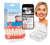 Moldable False Teeth,Dentures for Women and Men Veneers Teeth Silicone Dentures Set for Both Upper and Lower, Temporary Dentures DIY at Home Within Minutes Fix Your Smile