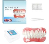 Moldable False Teeth - Silicone Dentures - Men and Veneers Teeth for Women - Upper and Lower Matching Set, Convenient and Quick, Suitable for Daily, Party, 1PCS