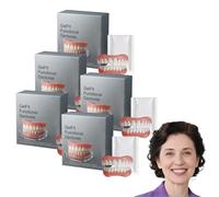 Moldable False Teeth - Snap On Veneers and Denture Kit - DIY Temporary Teeth Covers, Silicone Dentures, Upper and Lower Matching Set, Temporary Cosmetic Teeth for Smile Enhancement (5 Boxes)