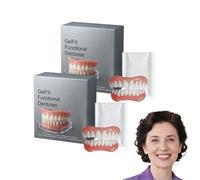 Moldable False Teeth - Snap On Veneers and Denture Kit - DIY Temporary Teeth Covers, Silicone Dentures, Upper and Lower Matching Set, Temporary Cosmetic Teeth for Smile Enhancement (2 Boxes)