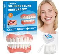 Moldable False Teeth - Veneers Teeth for Women & Men, Silicone Dentures Set for Both Upper and Lower, Temporary Dentures DIY at Home Within Minutes Fix Your Smile EEEE