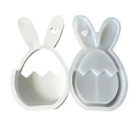 Molde De Silicona Para Huevos De Pascua - Molde de Silicona de Conejito para Resina | Materials Reutilizables De Manualidades Primaverales Con Fácil Desmoldeo Para Resina Epoxi cerra Yeso